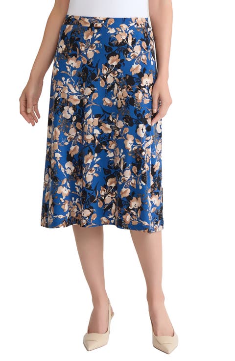 Floral Print Flared Skirt