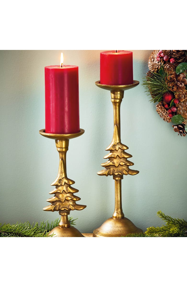 tag Antique Brass Gold Tree Candle Holder for Christmas Decor, Alternate, color, Gold