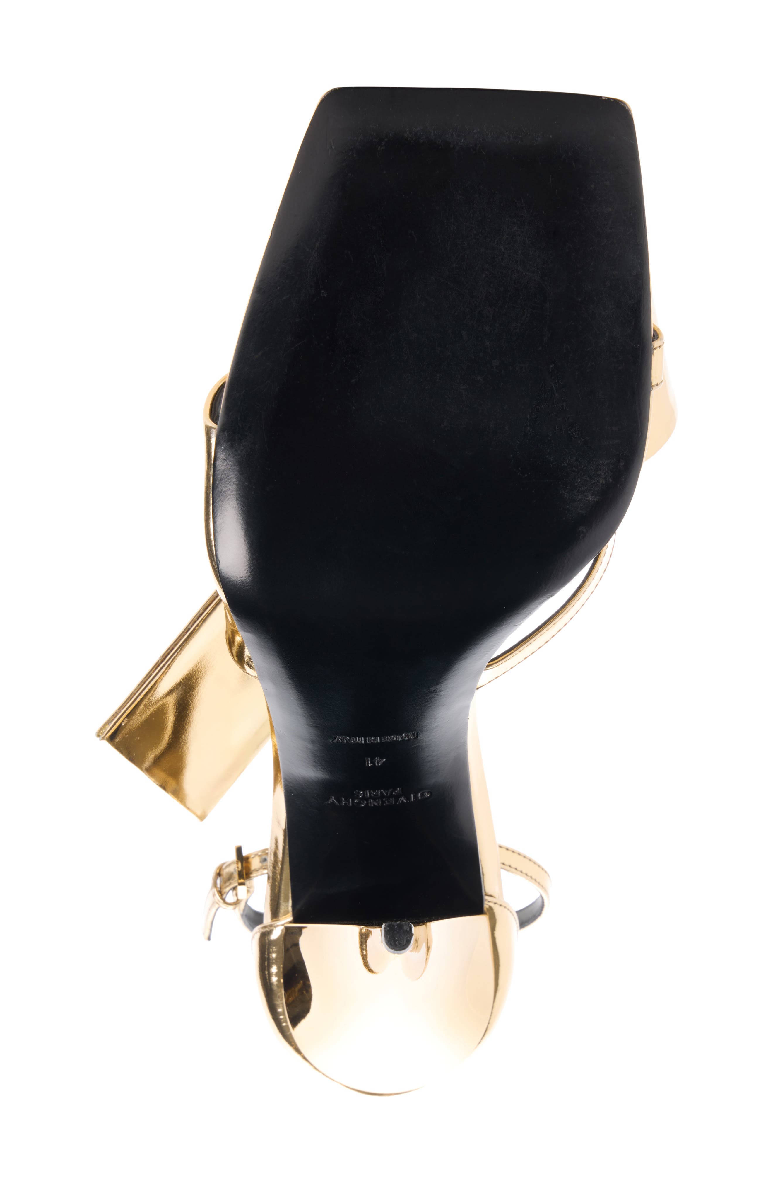 Givenchy Twisted Ribbon Ankle Strap Sandal, Alternate, color, Golden