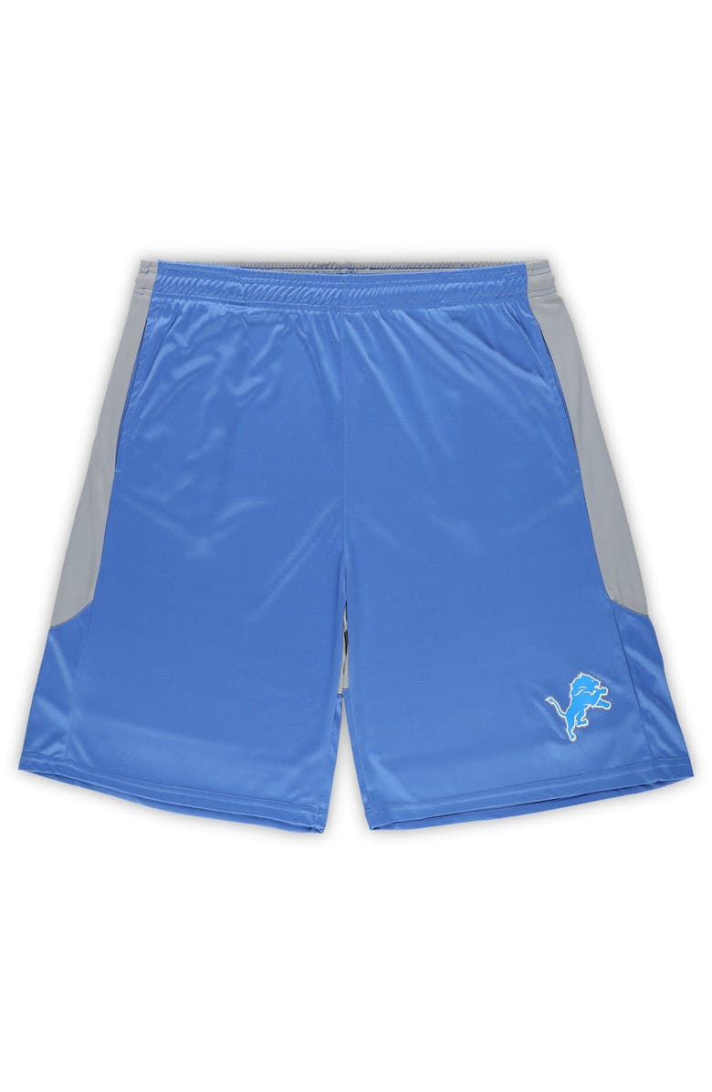 FANATICS Men's Fanatics Branded Blue Detroit Lions Big & Tall Team Logo Shorts, Alternate, color, 