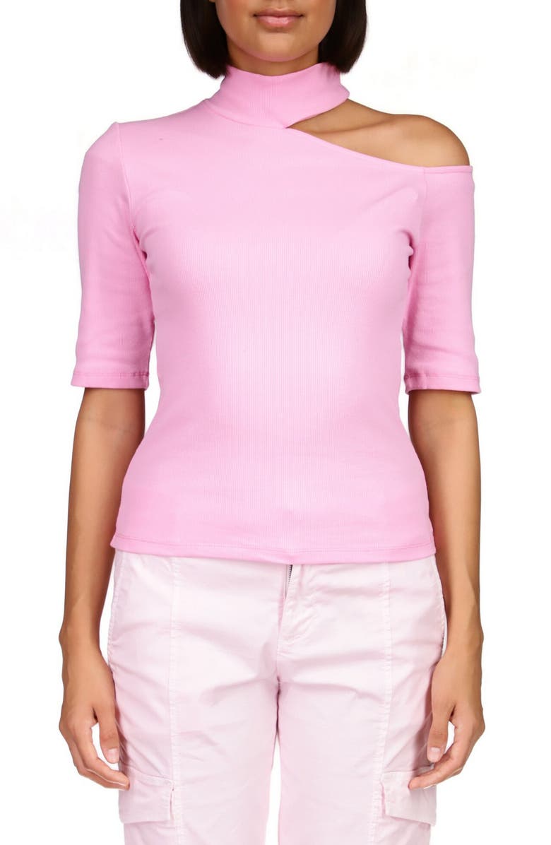 Sanctuary Half My Heart Cutout Turtleneck Knit Top, Main, color,