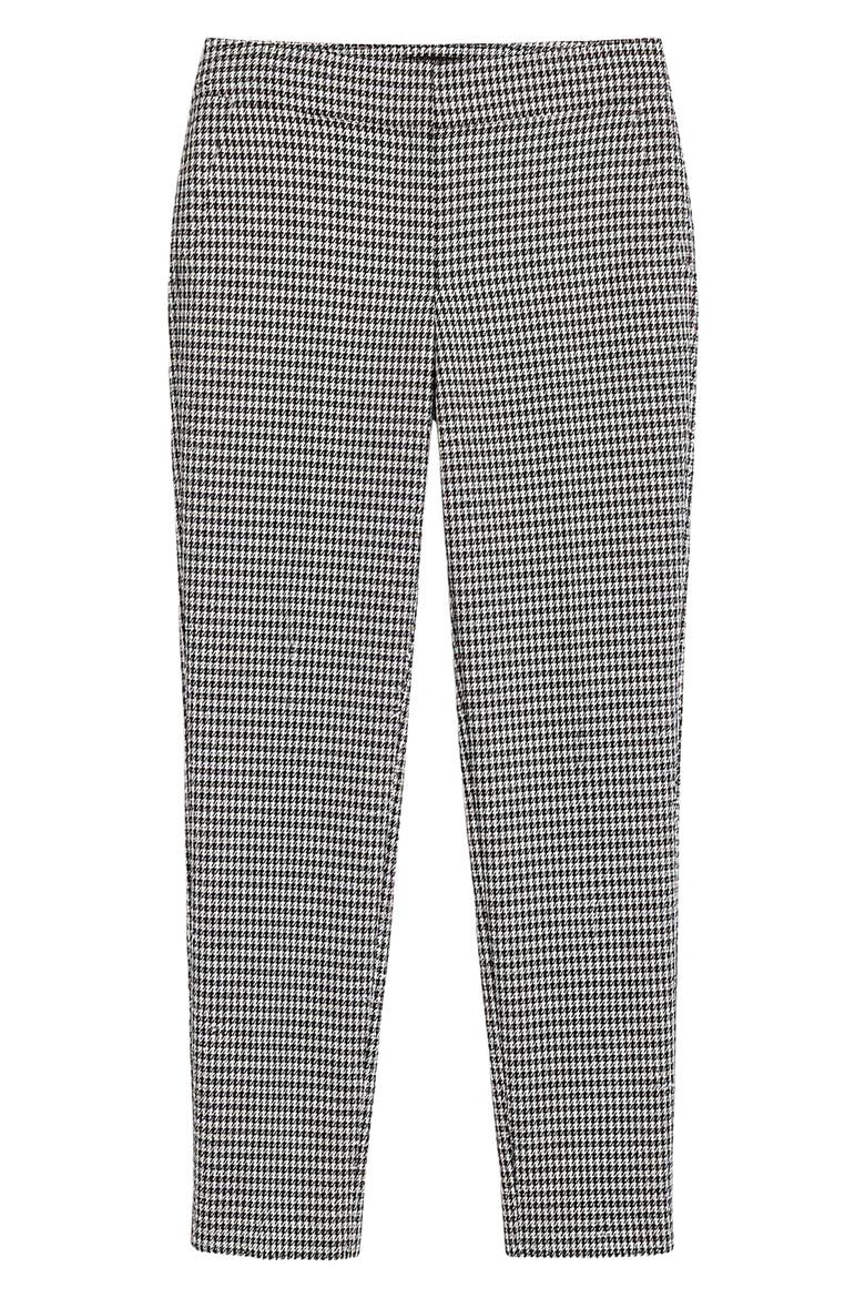 Houndstooth Slim Fit Trousers, Alternate, color, BLACK/ VANILLA ICE