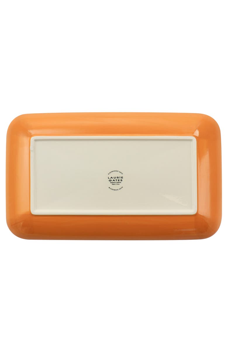 Laurie Gates Tierra Rectangular Stoneware Serving Platter, Alternate, color, Orange