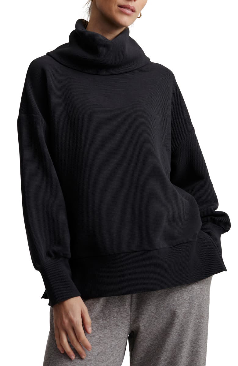 Varley Milton Cowl Neck Sweatshirt, Main, color, Black