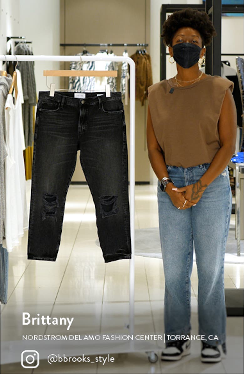 Le Garcon Ripped Crop Straight Leg Boyfriend Jeans, sales video thumbnail