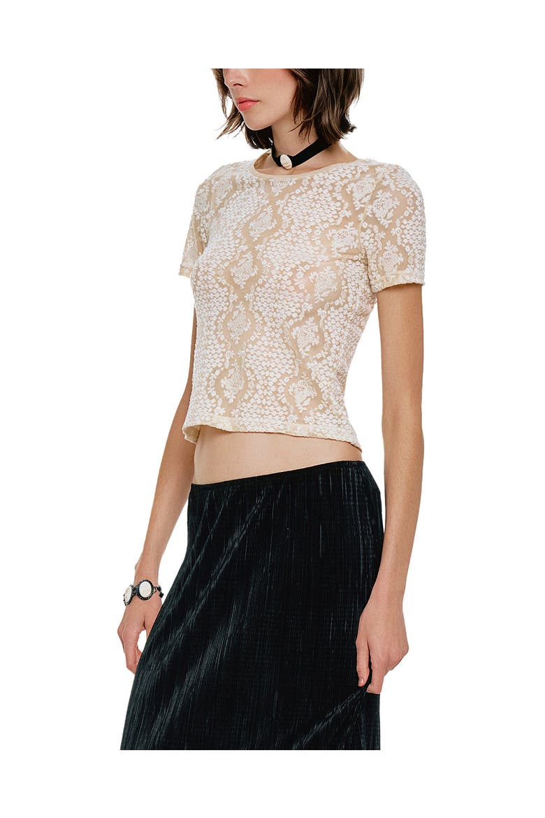Victorian Lace Combo T-Shirt, Alternate, color, Ivory
