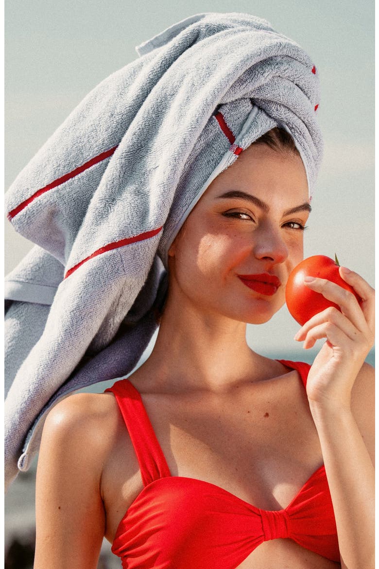 Deia 2-Piece Bath Towel Set, Alternate, color, Sky & Tomato