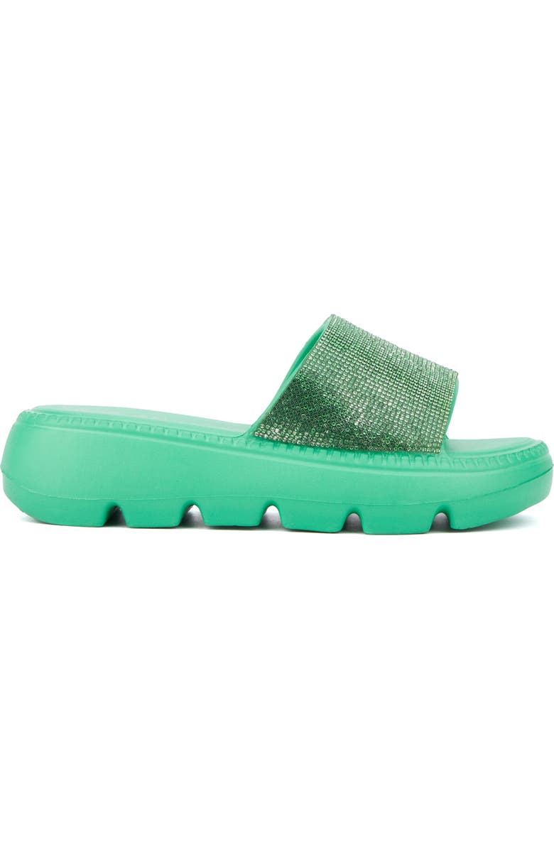 OLIVIA MILLER Glitter Gaze Platform Slide Sandal, Alternate, color, Green