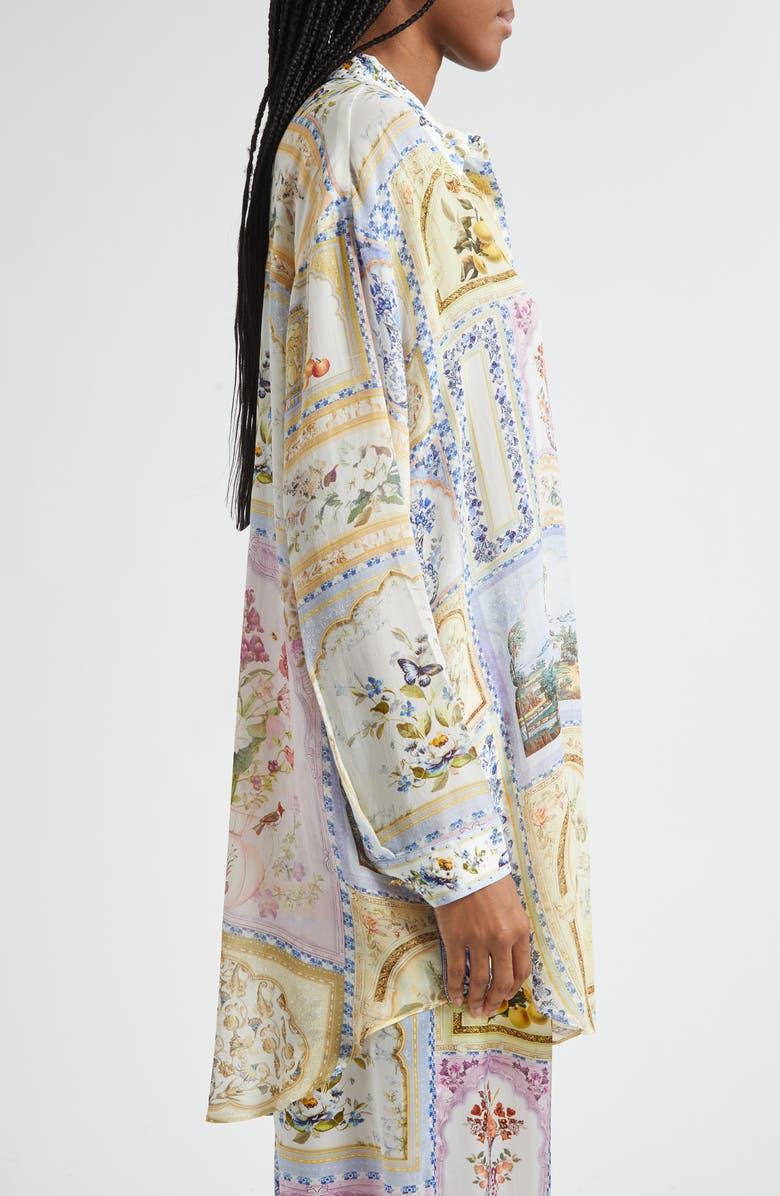 Camilla Botanical Ballads Long Sleeve Silk Tunic, Alternate, color, Botanical Ballads
