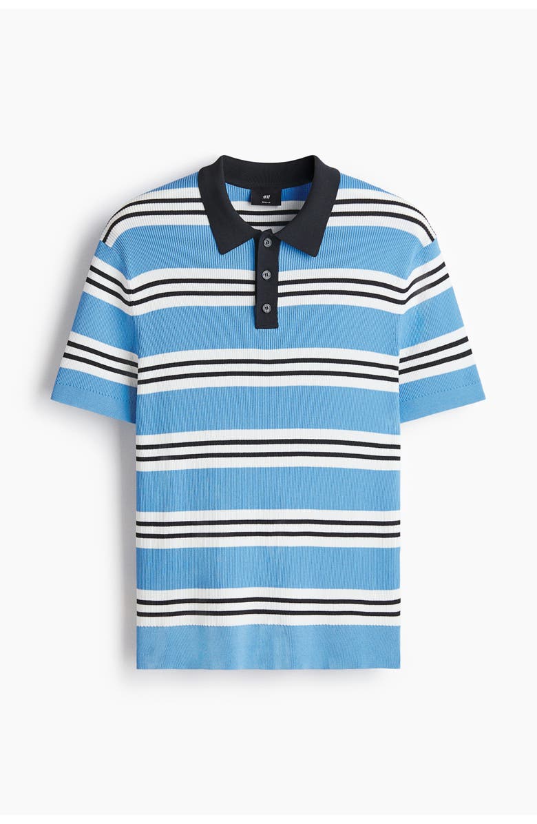 H&M Regular Fit Polo Shirt, Main, color, Blue/Striped