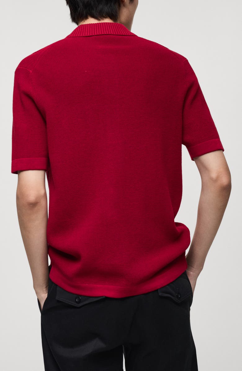 MANGO Textured Cotton Polo, Alternate, color, 