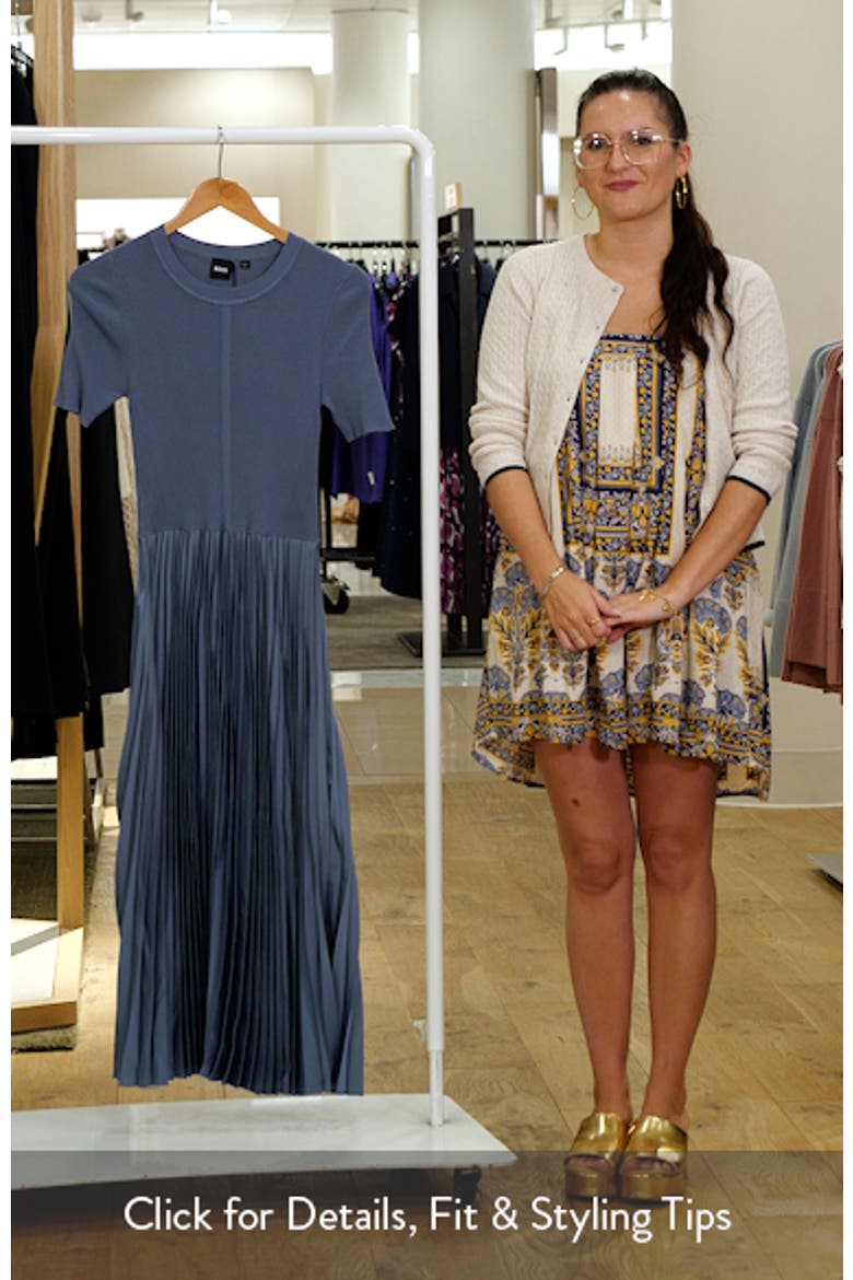 Fadridi Rib & Pleated Midi A-Line Dress video