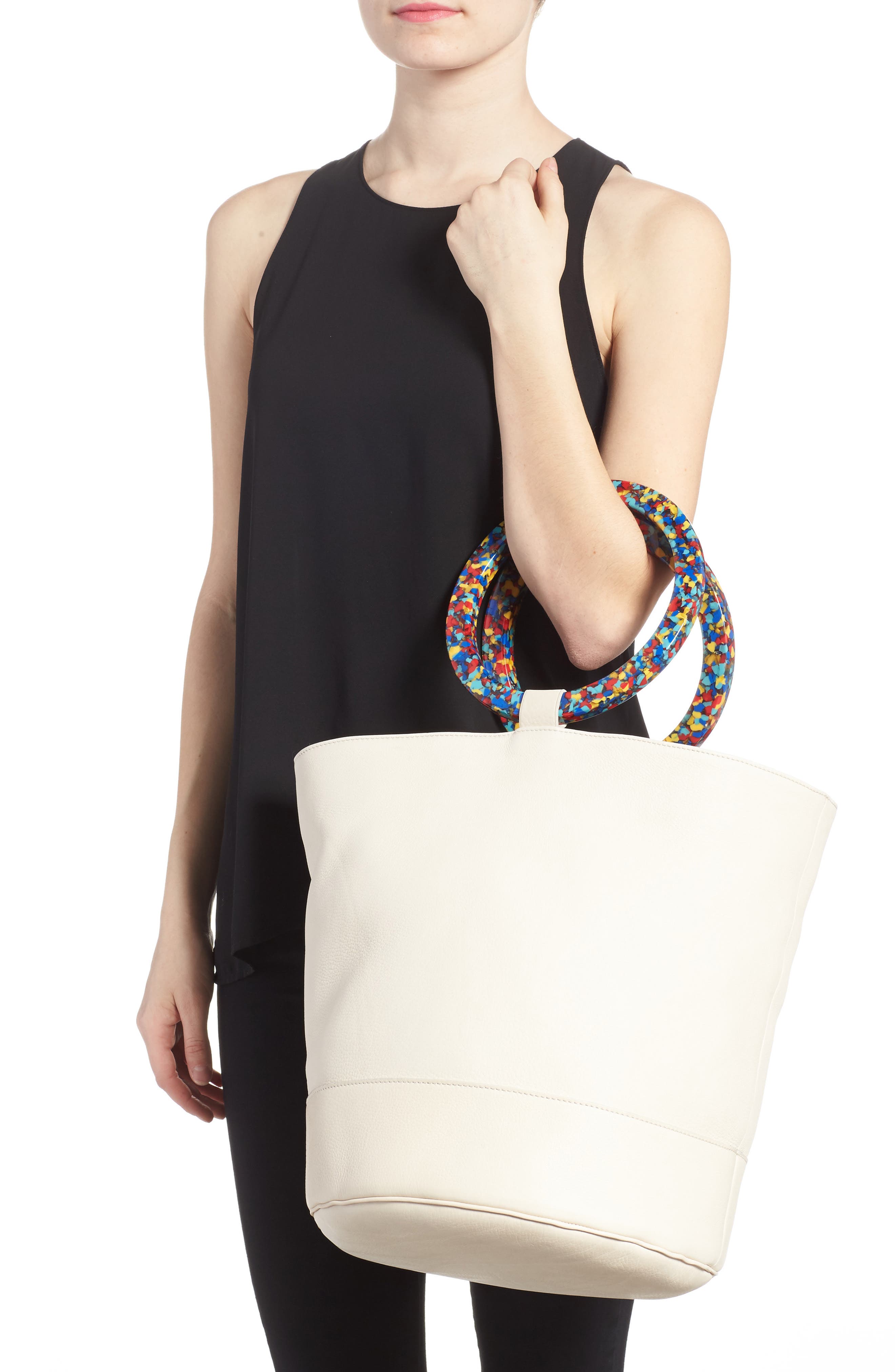 Simon Miller Confetti Handle Bonsai Leather Bucket Bag, Alternate, color, 