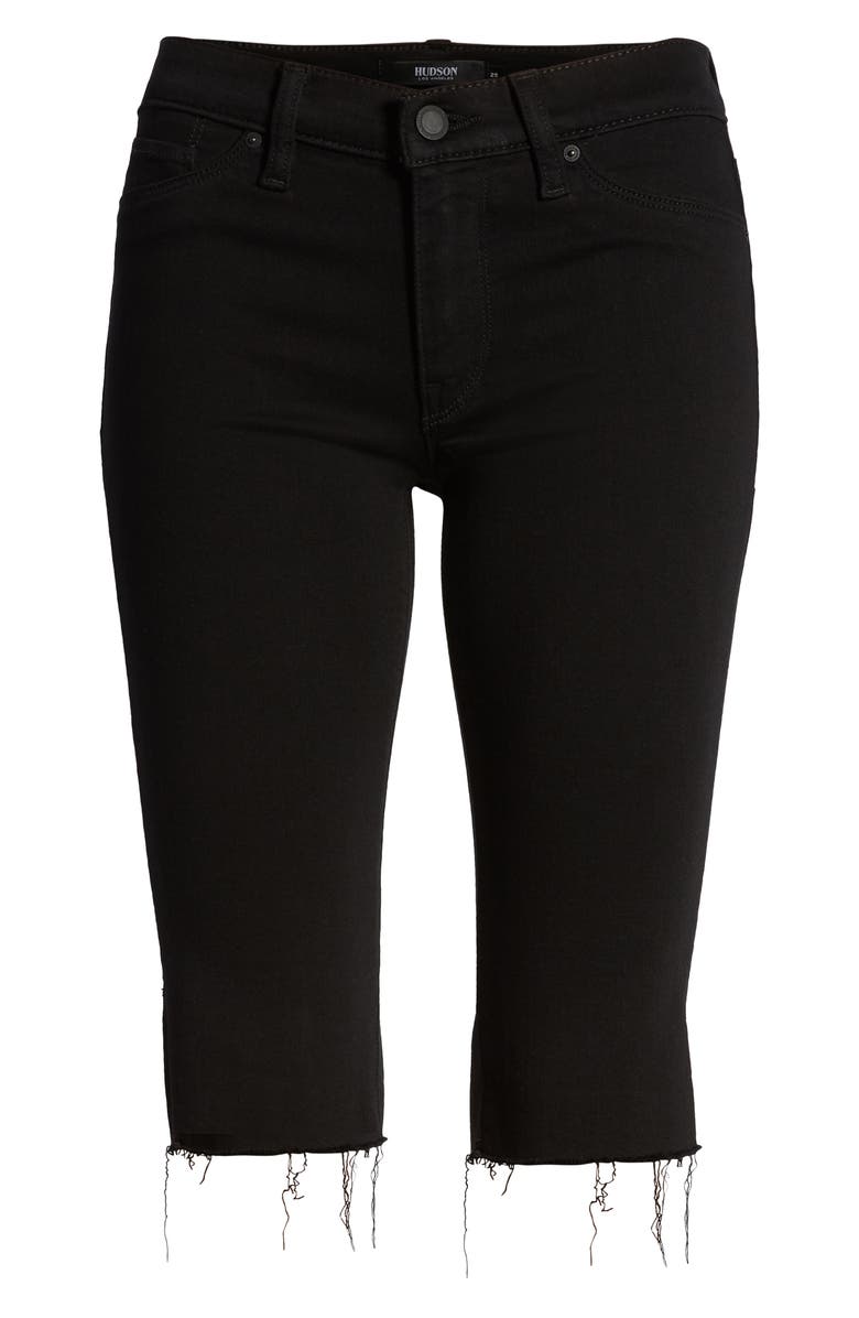 Hudson Jeans Amelia Cutoff Knee Shorts, Alternate, color, Black