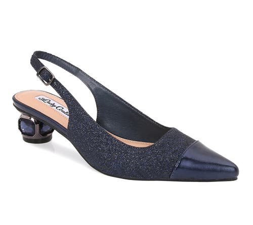 Lady Couture Jewel Heel Slingback Pump In Navy