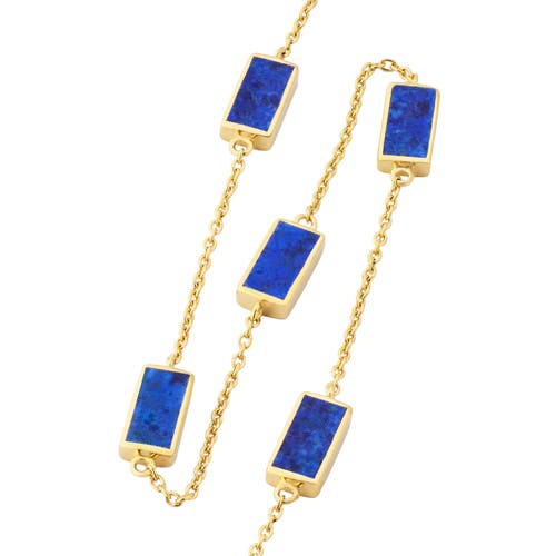 Jan Leslie Five Stations Rectangle Dash Necklace In Sterling 18k Gold Overlay In Gold