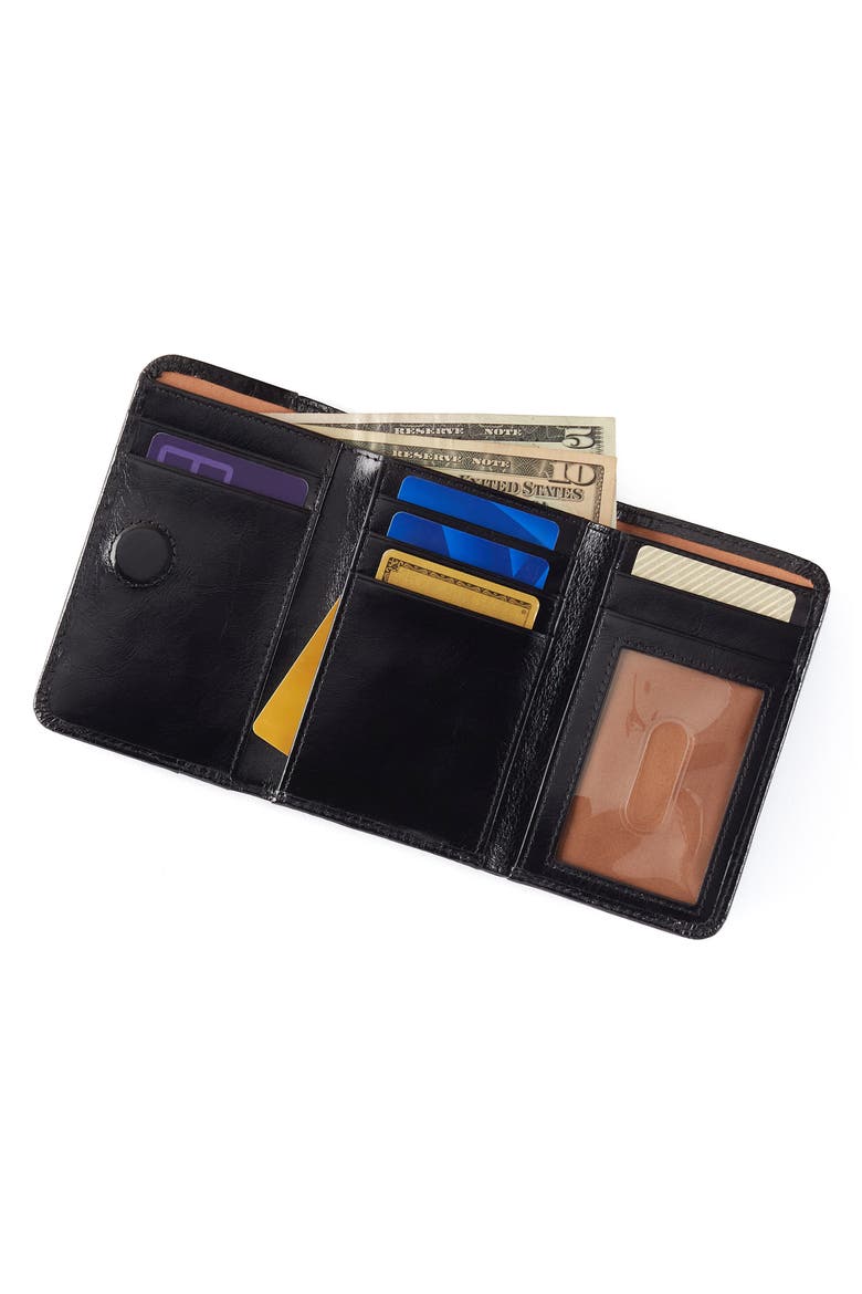 Jill Leather Trifold Wallet, Alternate, color, BLACK