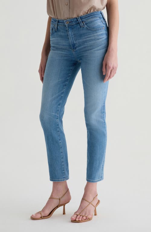 Ag Mari Mid Rise Crop Slim Straight Leg Jeans In Blue