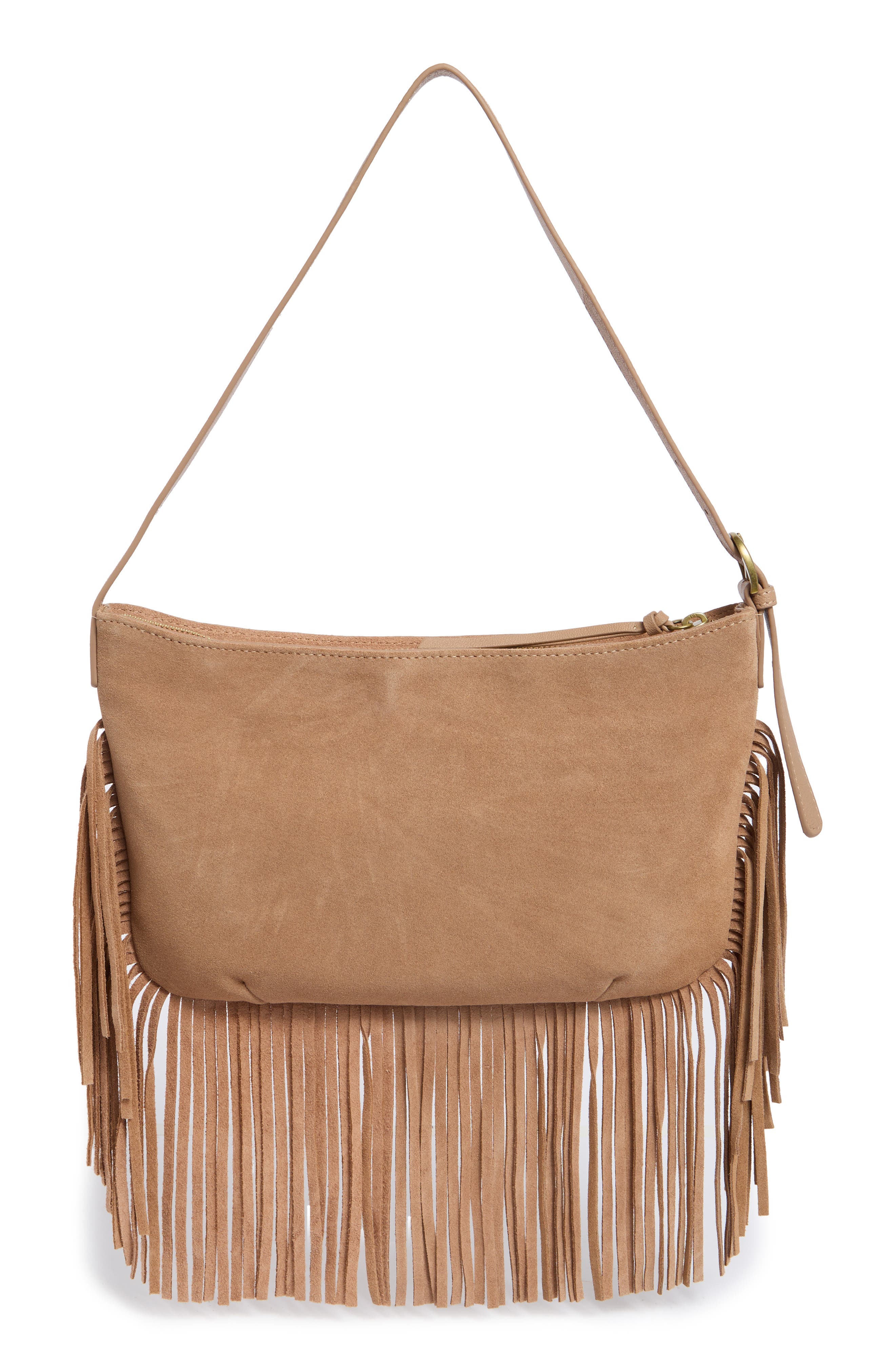 Ivy Fringe Suede Shoulder Bag, Alternate, color, TUSCANY SOFT COW SUEDE
