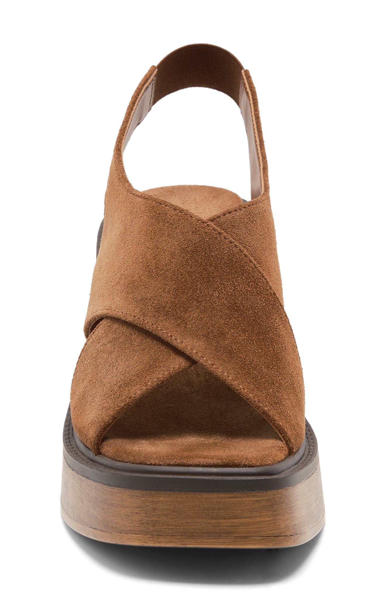 Free People Cora Slingback Platform Sandal, Alternate, color, Cognac Suede