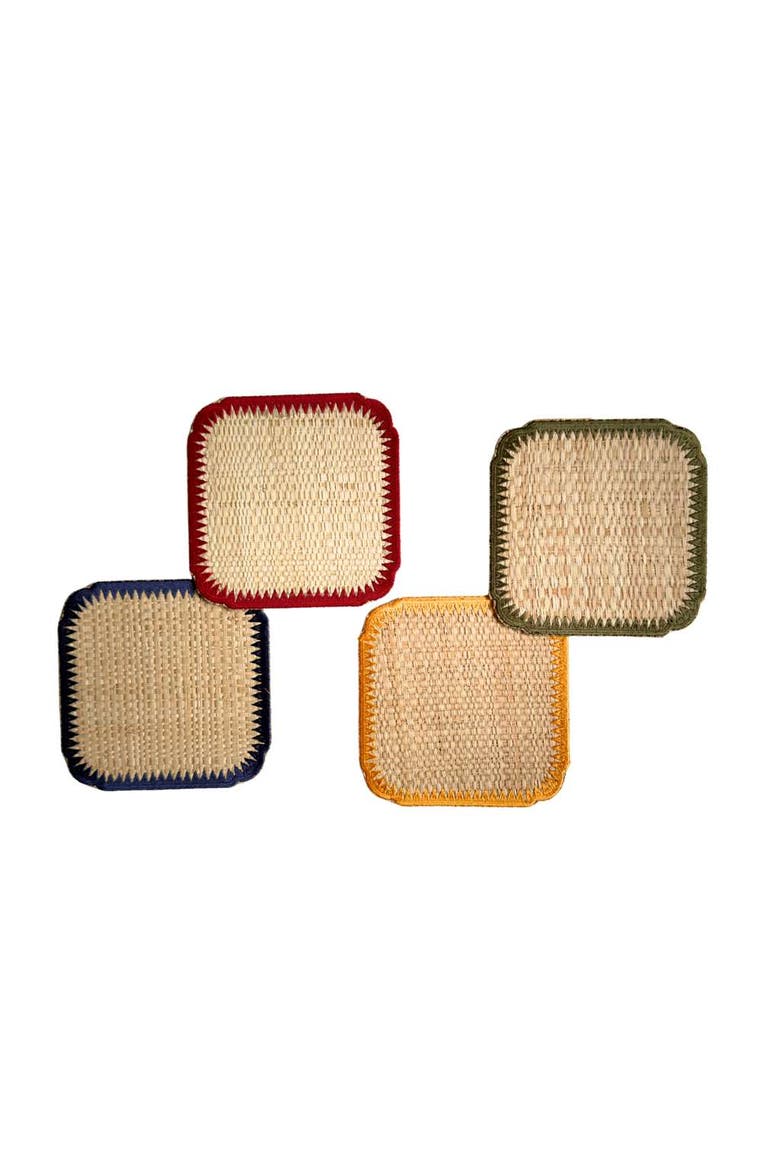 Buriti Stitch Coasters - Set of 4, Alternate, color, Natural