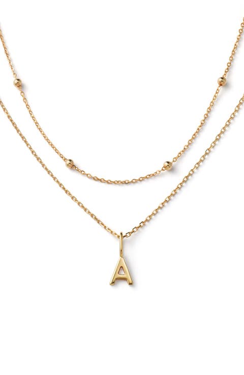 Gold Layered Letter Necklace