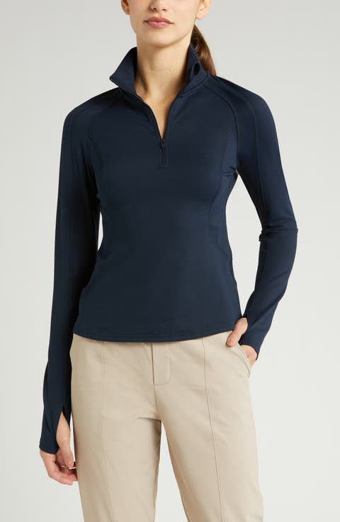 Replay Piqué Quarter Zip Top
