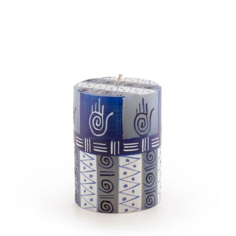 Hamsa Painted Pillar Candle