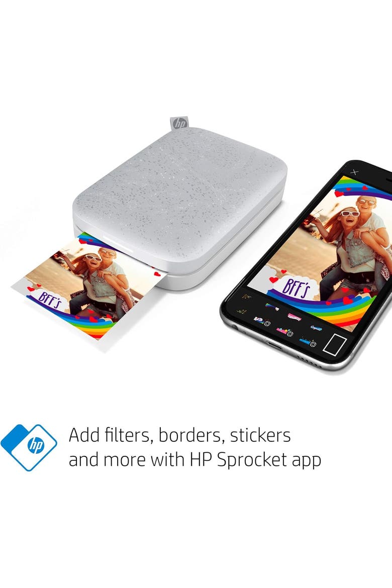 Sprocket 2x3" Photo Printer + 75 Sheets, Alternate, color, White