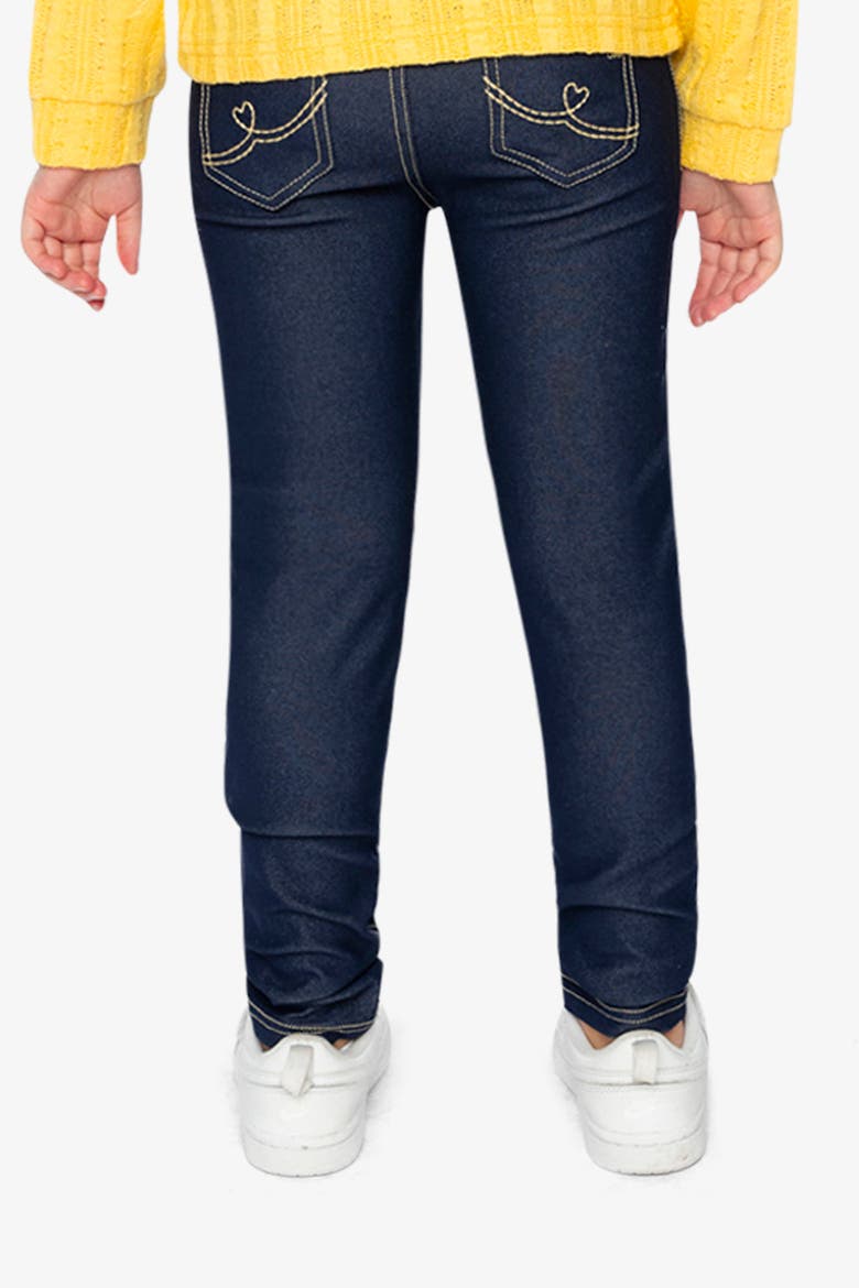 Denim Look Pull-On Skinny Jeggings, Alternate, color, Navy Blue Denim