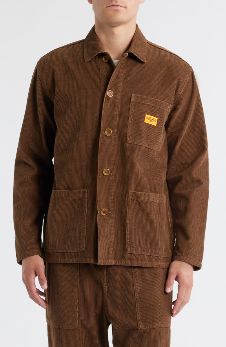 Service Works Organic Cotton Corduroy Button-Up Chore Coat, Alternate, color, Bark