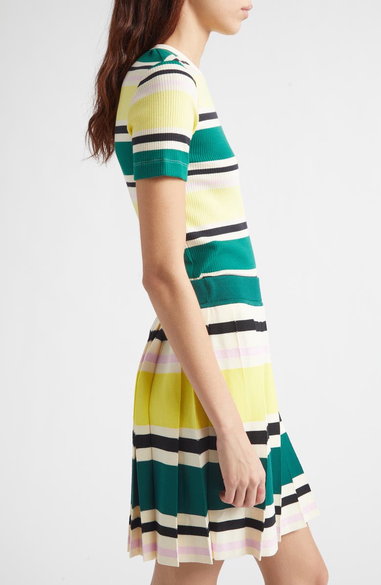 Marimekko Spurtti Helvi Cotton Blend Rib T-Shirt, Alternate, color, Dark Green Yellow Black