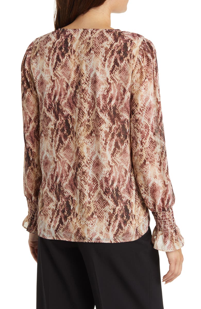 Anne Klein Smocked Cuff Blouse, Alternate, color, 