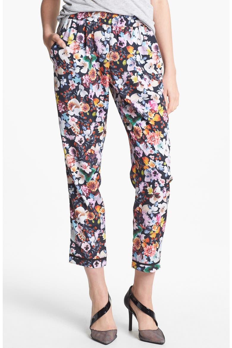 Crop Pants, Main, color, BLACK DIGITAL FLORAL