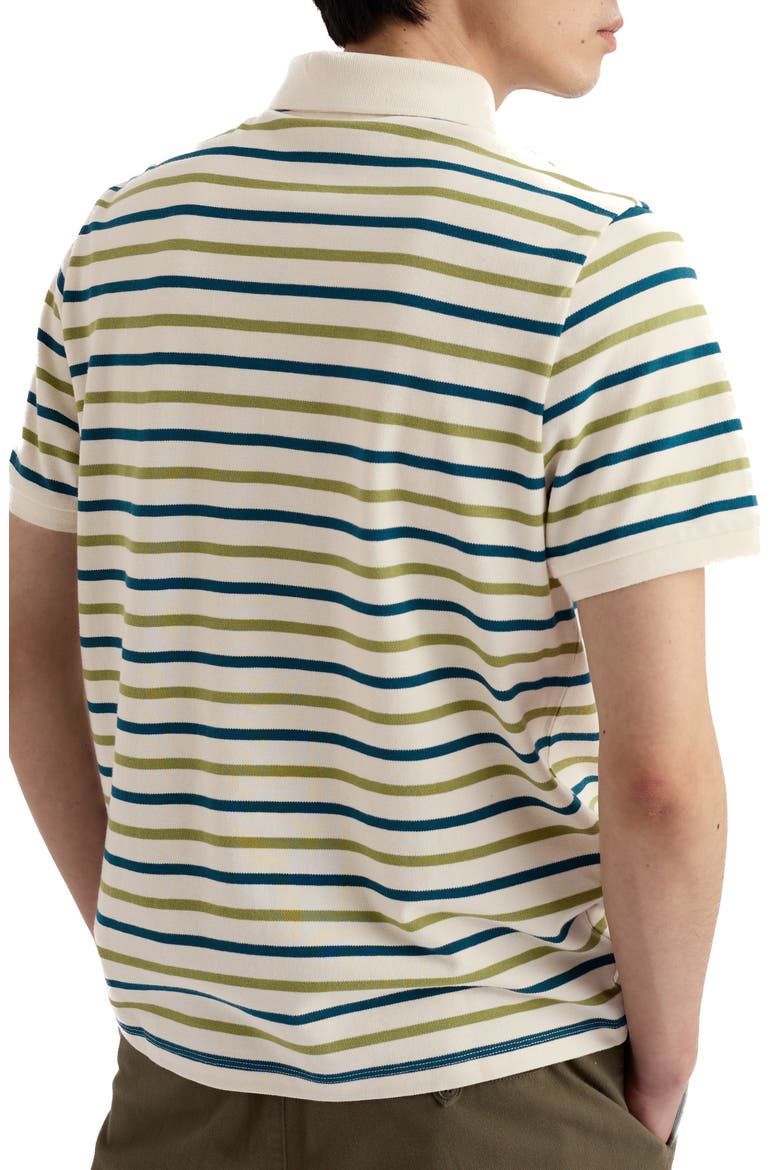 Balefire Stripe Organic Cotton Piqué Polo, Alternate, color, DUET BRETON GRASSHOPPER