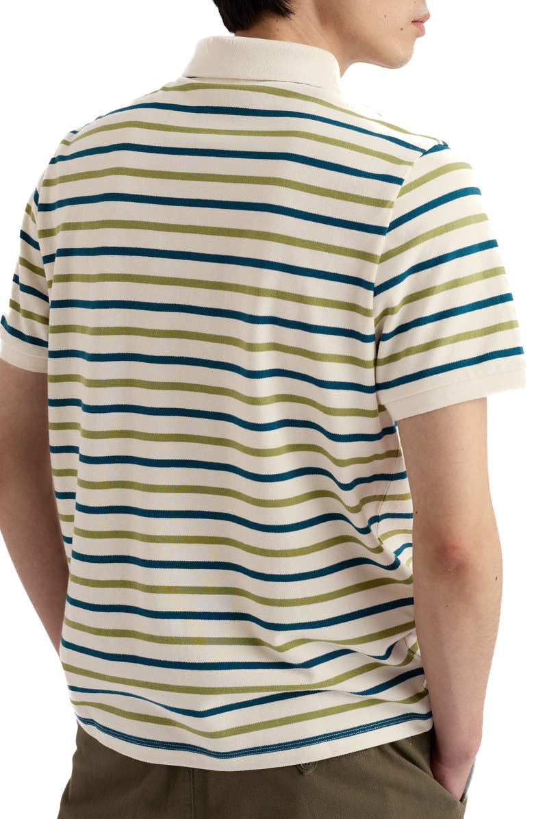 Seasalt Cornwall Balefire Stripe Organic Cotton Piqué Polo, Alternate, color, Duet Breton Grasshopper