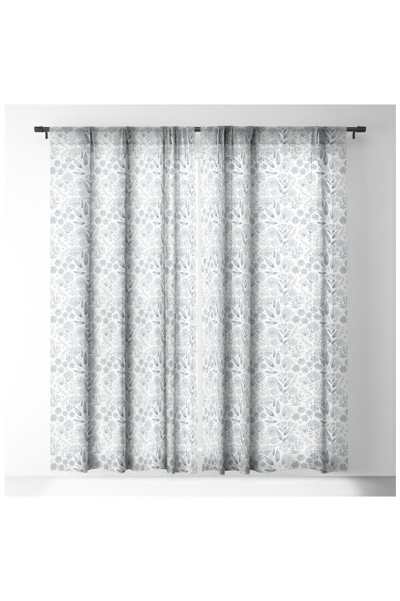 Leaf Sheer Window Panel, Alternate, color, GRAY