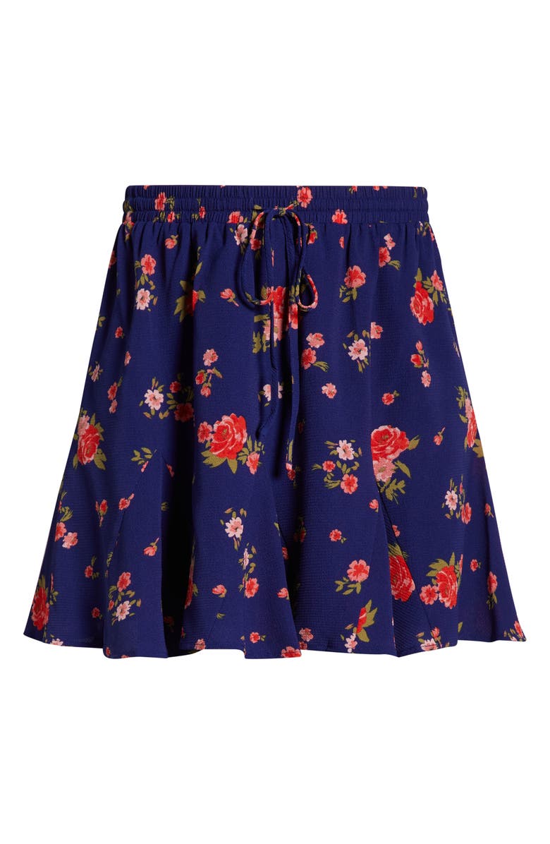 SUGARLIPS Floral A-Line Skirt, Alternate, color, Navy-Coral