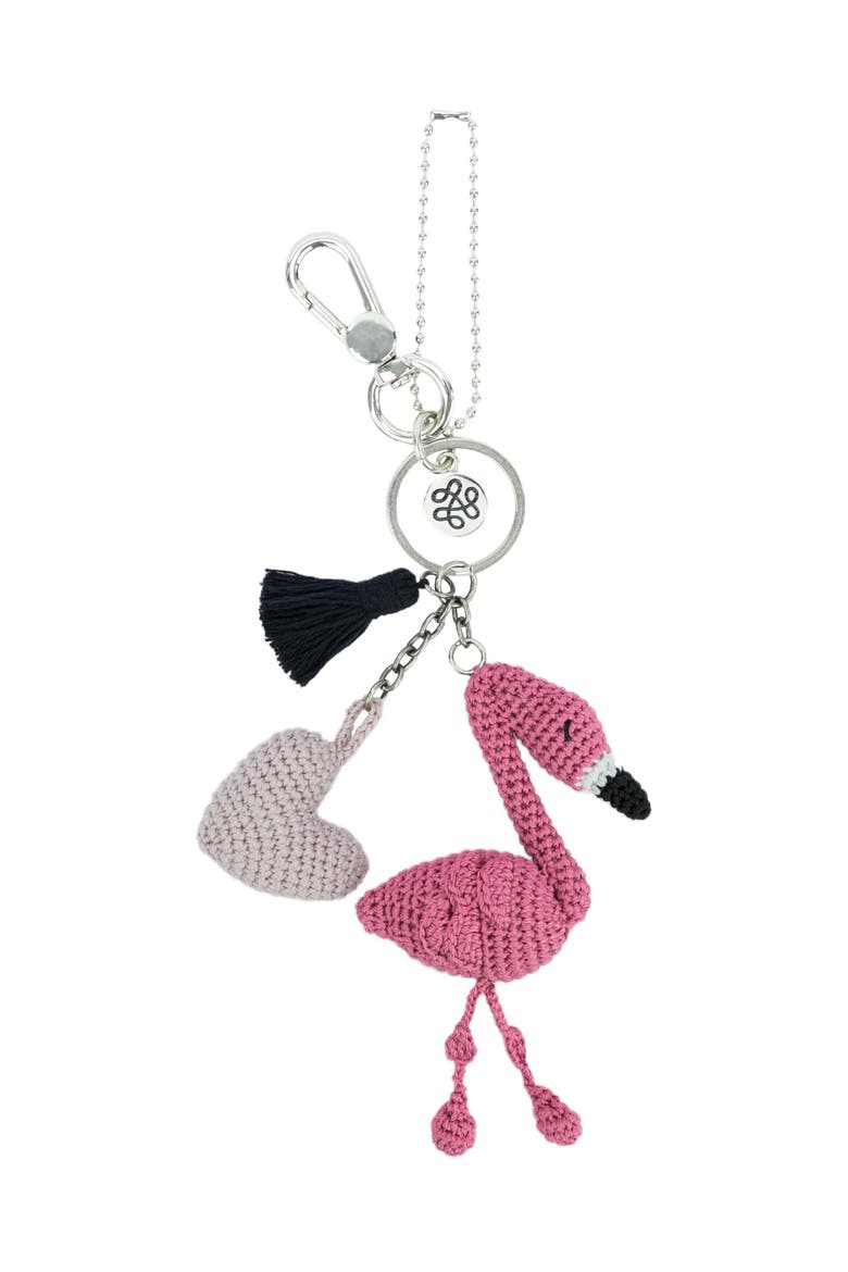 Yarnicharmz Hand Crochet Dangle - Flamingo, Alternate, color, Flamingo