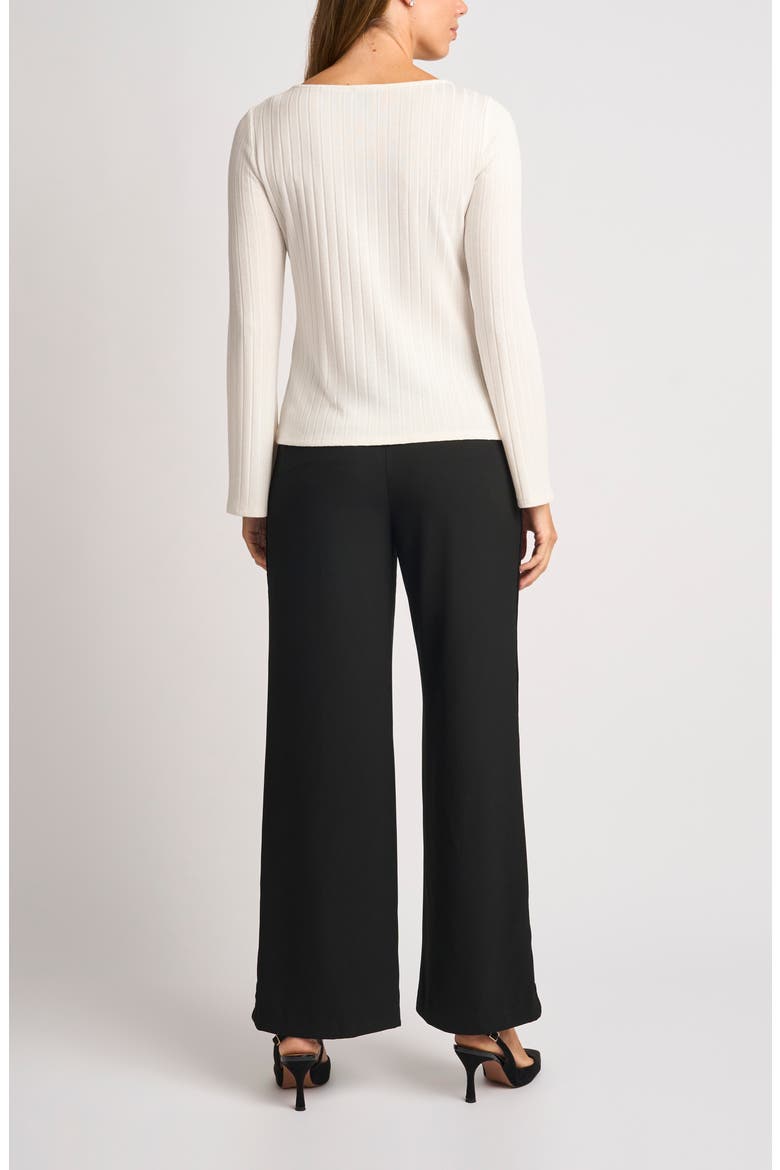 Flared Sleeve Bateau Neck Top, Alternate, color, PEARLED IVORY