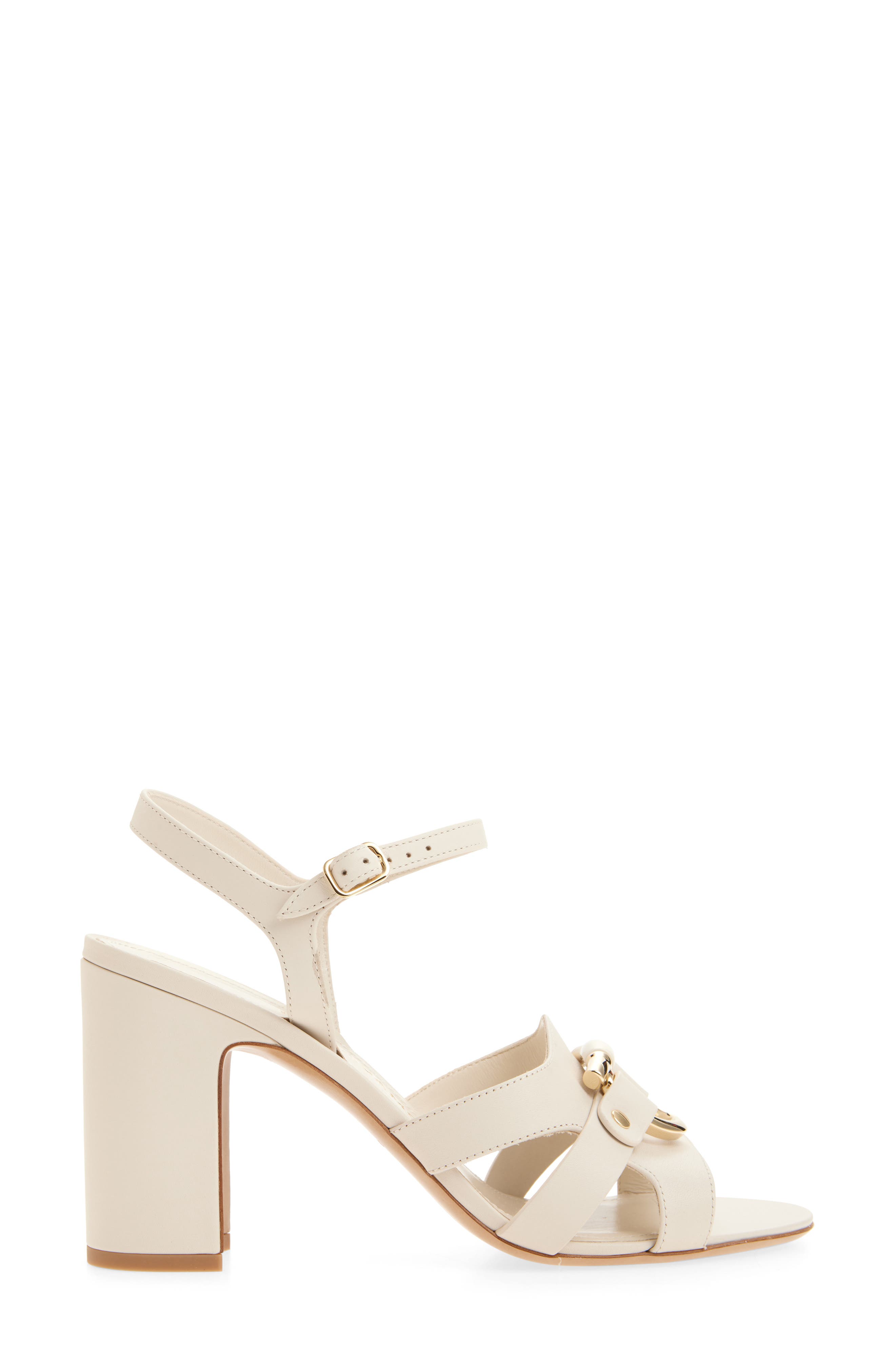 Lumya Gancio Ankle Strap Block Heel Sandal, Alternate, color, WHITE