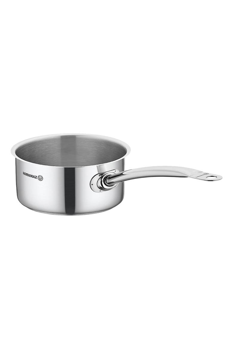 Korkmaz Gastro Proline 4.5 Liter Stainless Steel Saucepan, Main, color, Metallic Silver