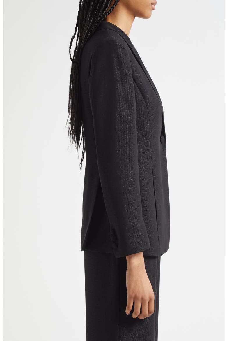 One-Button Blazer, Alternate, color, SOLID BLACK