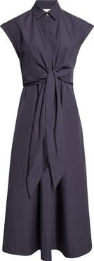 Lafayette 148 New York Organic Cotton Poplin Wrap Shirtdress