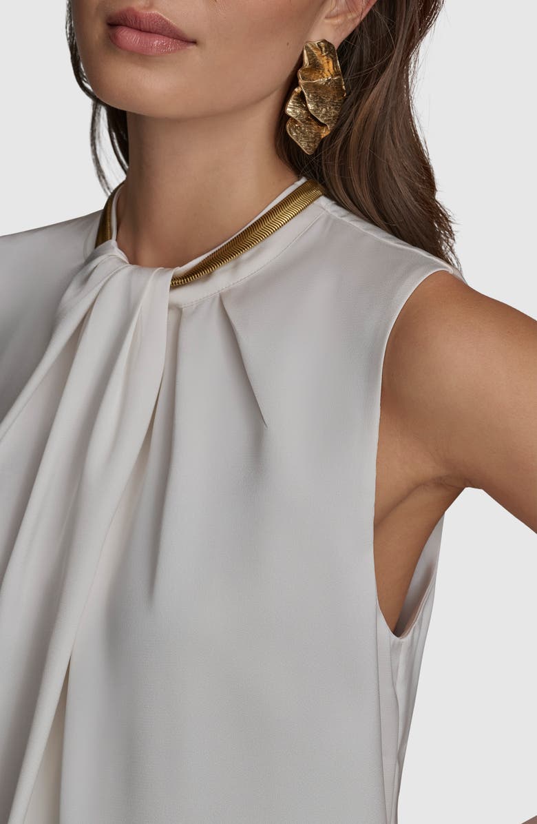 Donna Karan New York Hardware Accent Sleeveless Twist Neck Top, Alternate, color, 