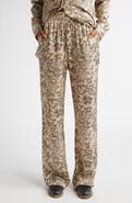 Golden Goose Floral Print Silk Blend Pajama Pants