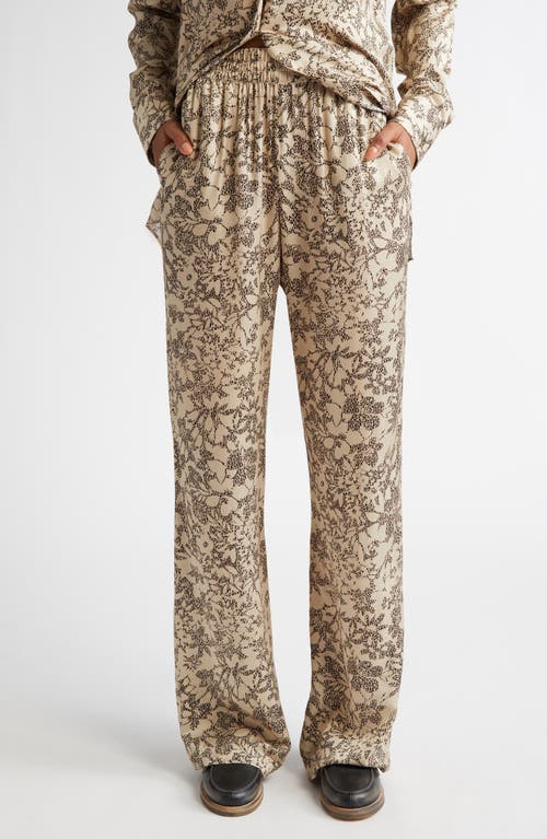 Golden Goose Floral Print Silk Blend Pajama Pants In Multi