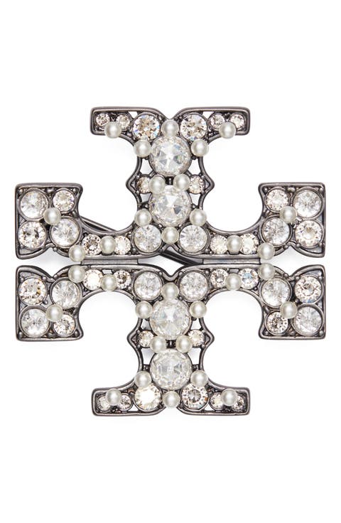 Kira Cubic Zirconia & Faux Pearl Brooch