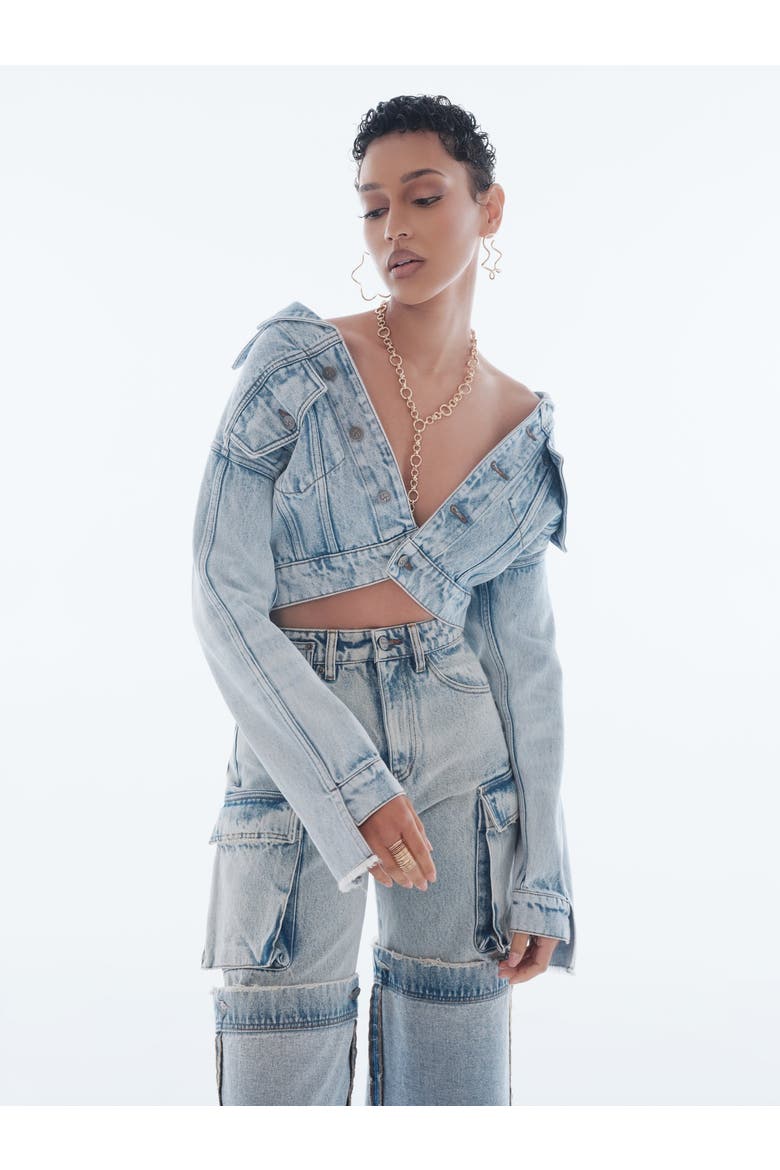 Webster Crop Jacket, Alternate, color, DENIM BLUE