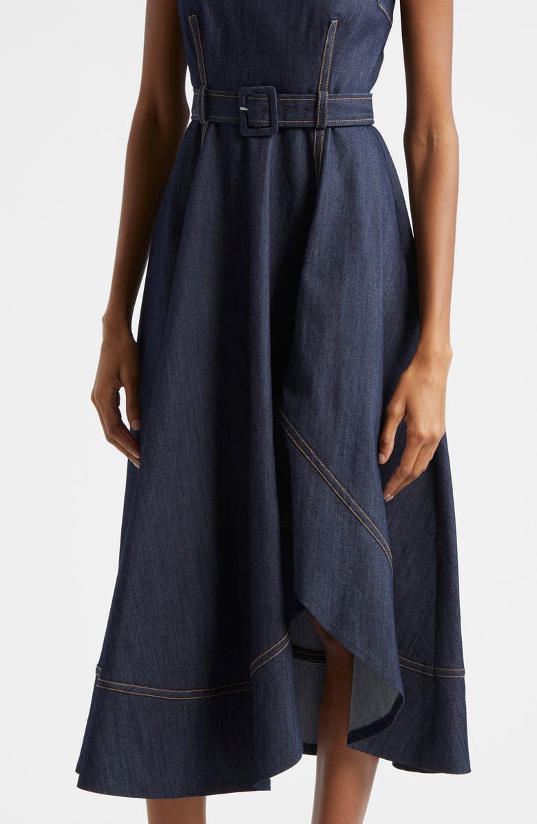 Cinq à Sept Zelda High-Low Sleeveless Denim Dress, Alternate, color, Indigo
